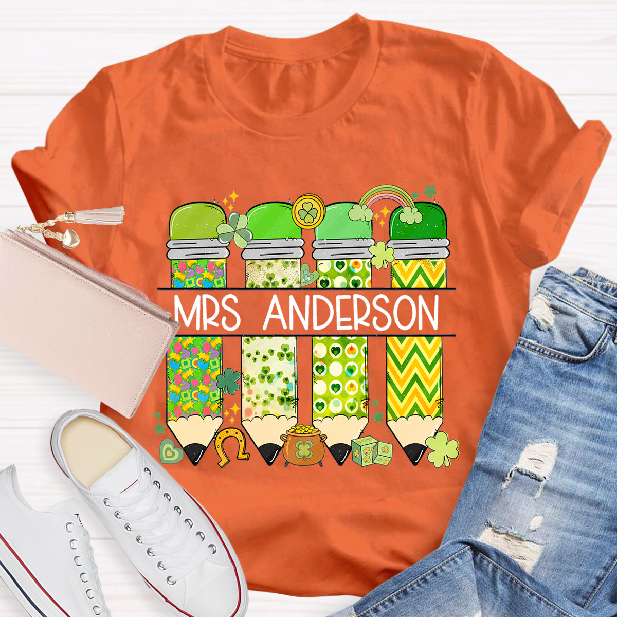 Personalized Name Teacher St. Patricks Day T-Shirt