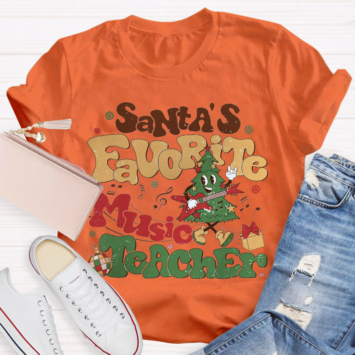 Santa's Favorite Music Teacher T-Shirt