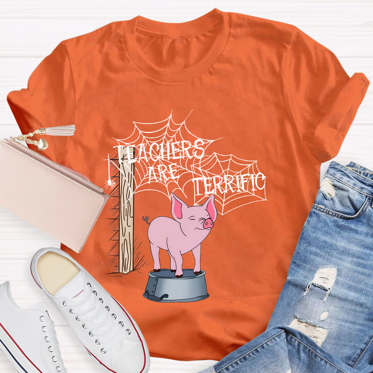 Pink Pig Teacher Are Terrific T-Shirt