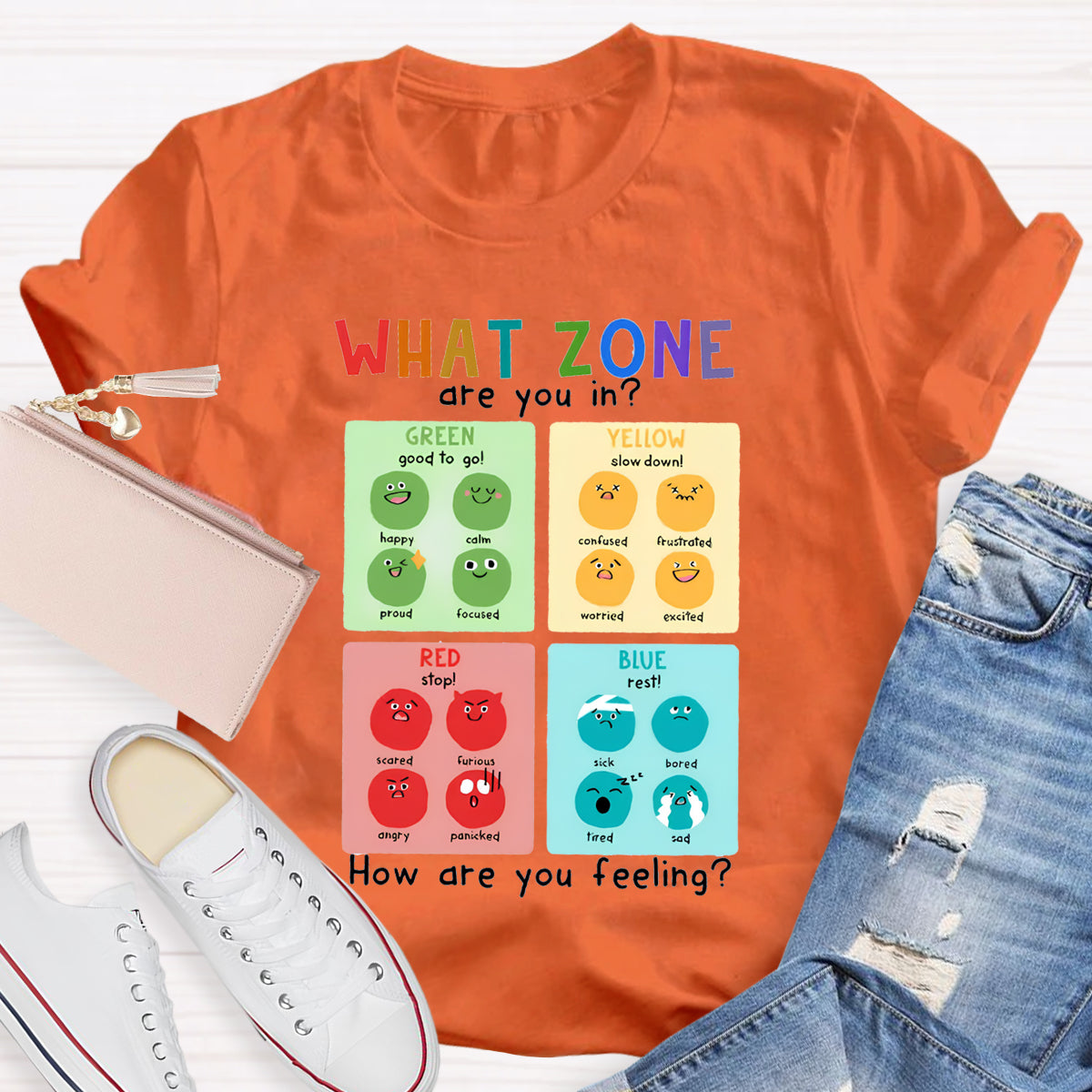 What Zone Are You In Mental Health Therapy Teacher T-Shirt