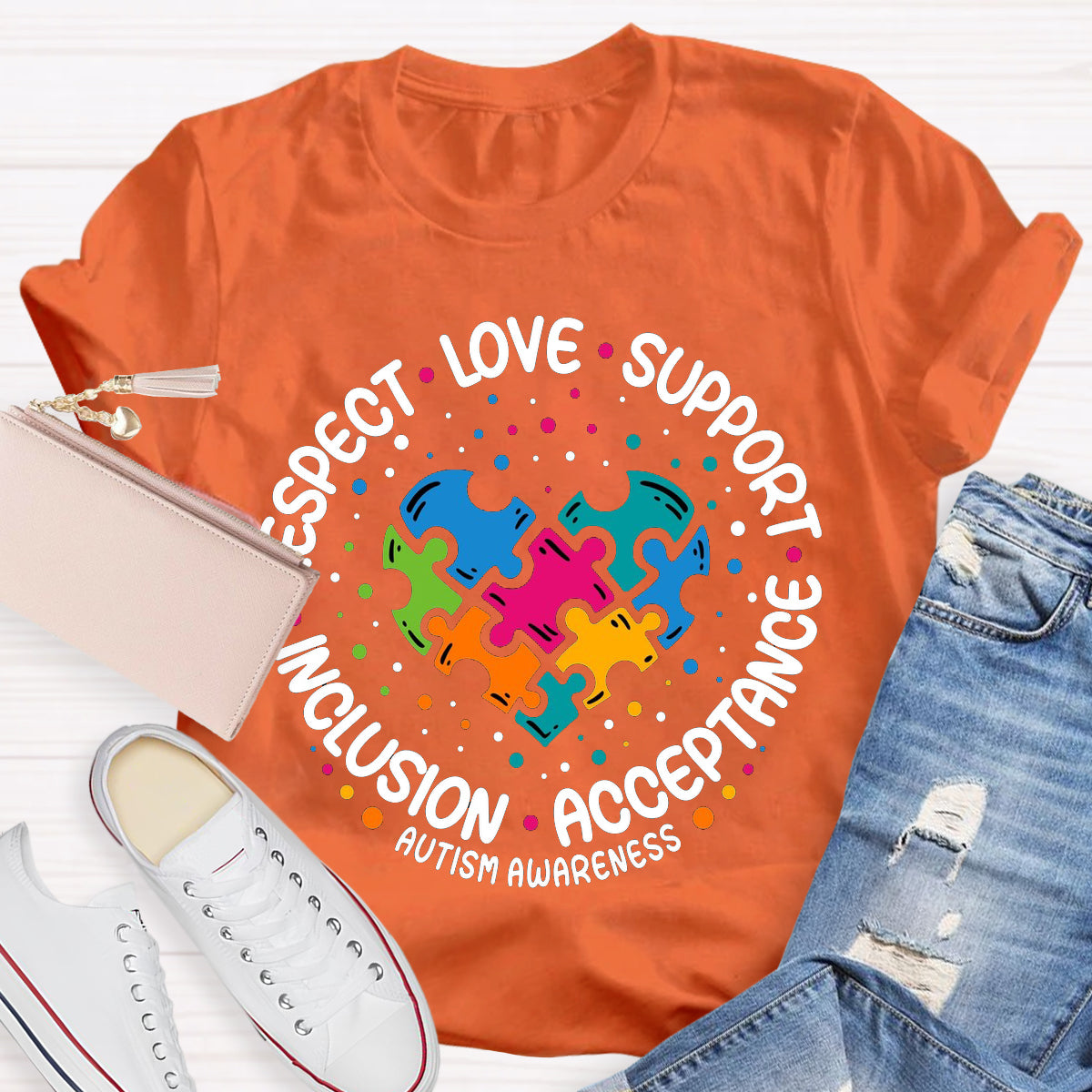 Love Support Acceptance Inclusion Respect  Autism Awareness T-Shirt