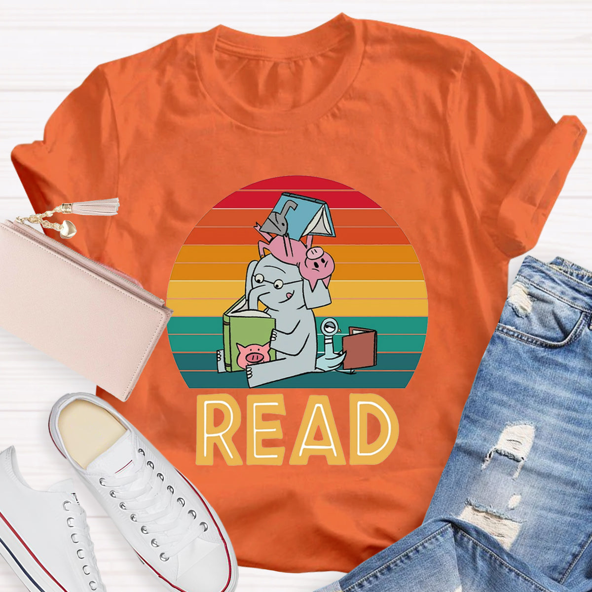 Read Books Elephant Teacher T-Shirt