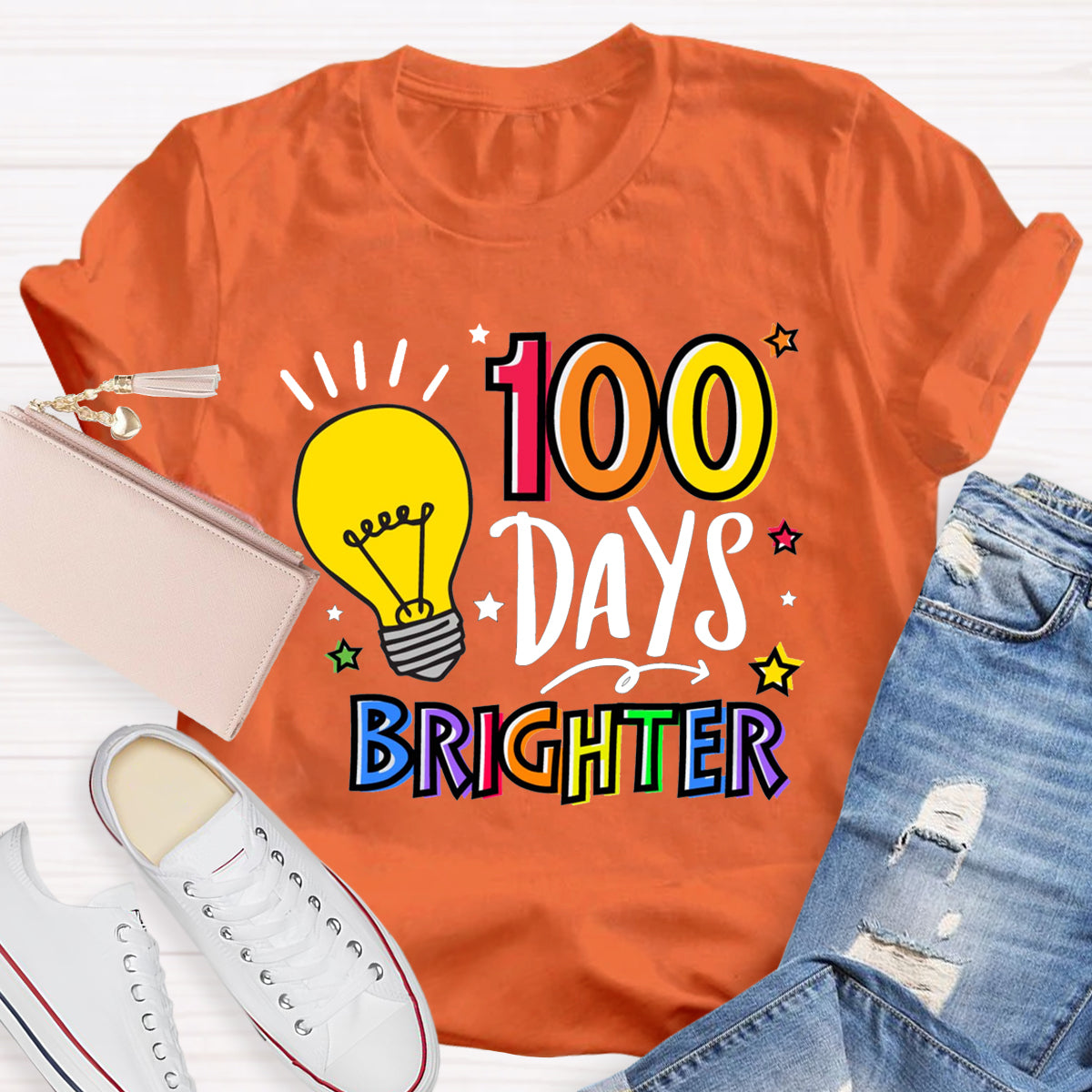 100 Days Brighter Teacher T-Shirt