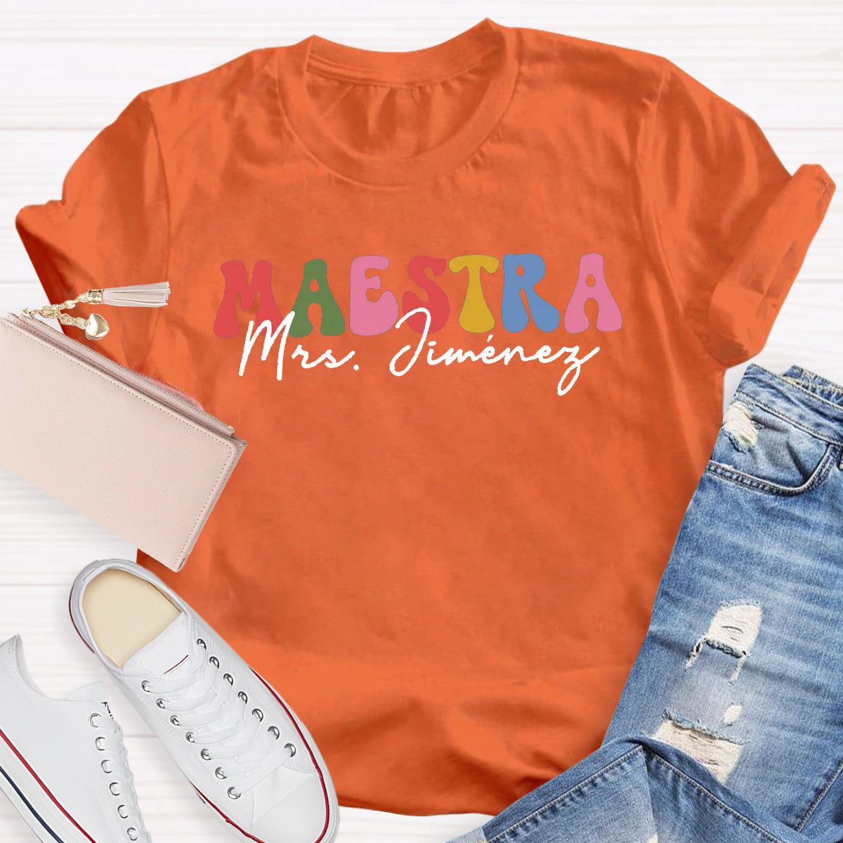 Personalized Name Maestra Spanish Teacher T-Shirt