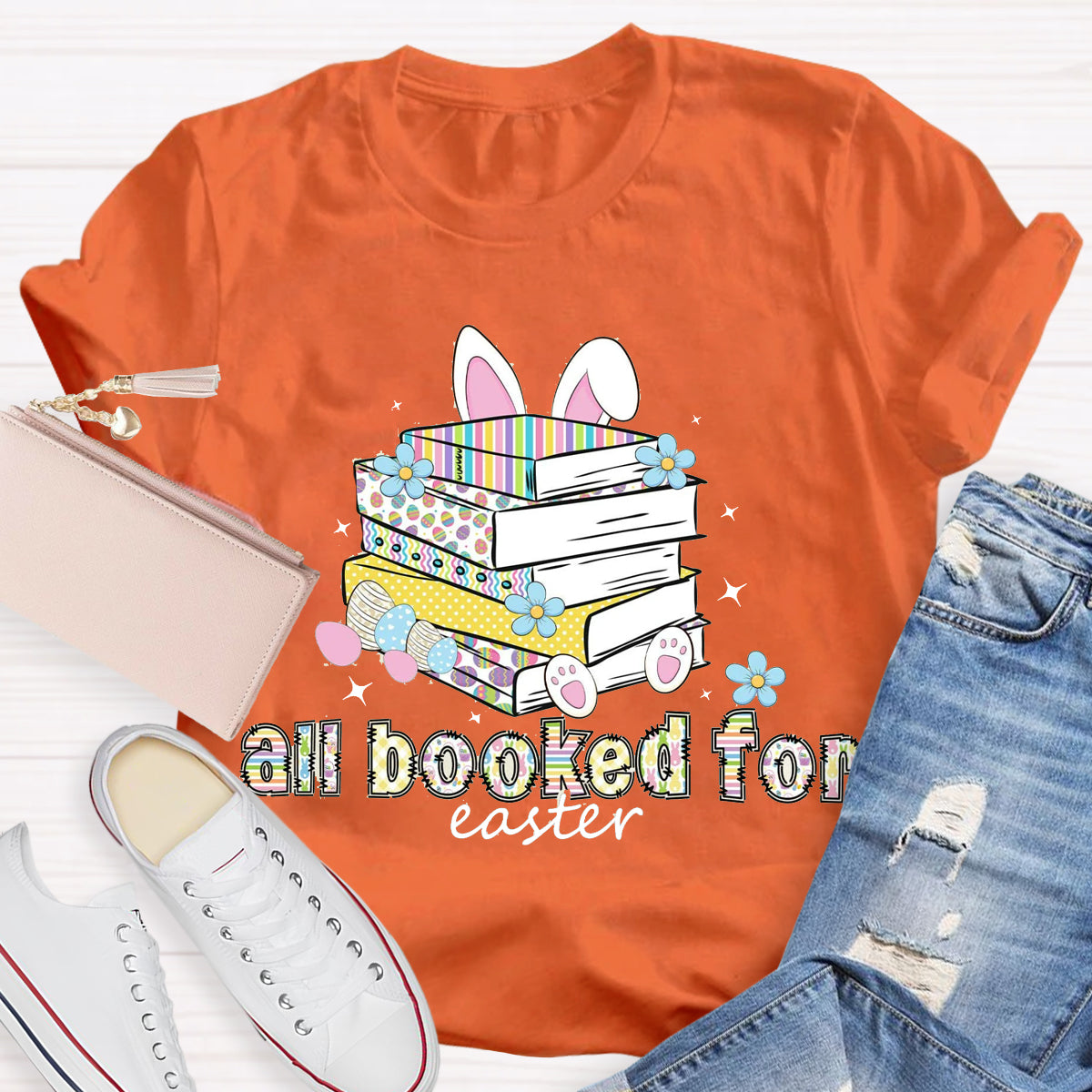 All Booked For Easter Teacher T-Shirt