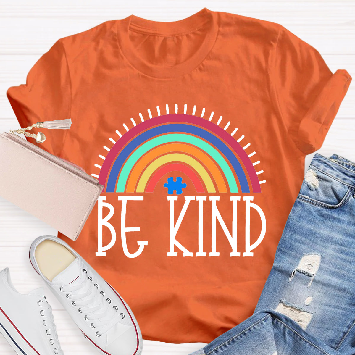 Be Kind Rainbow Teacher T-Shirt