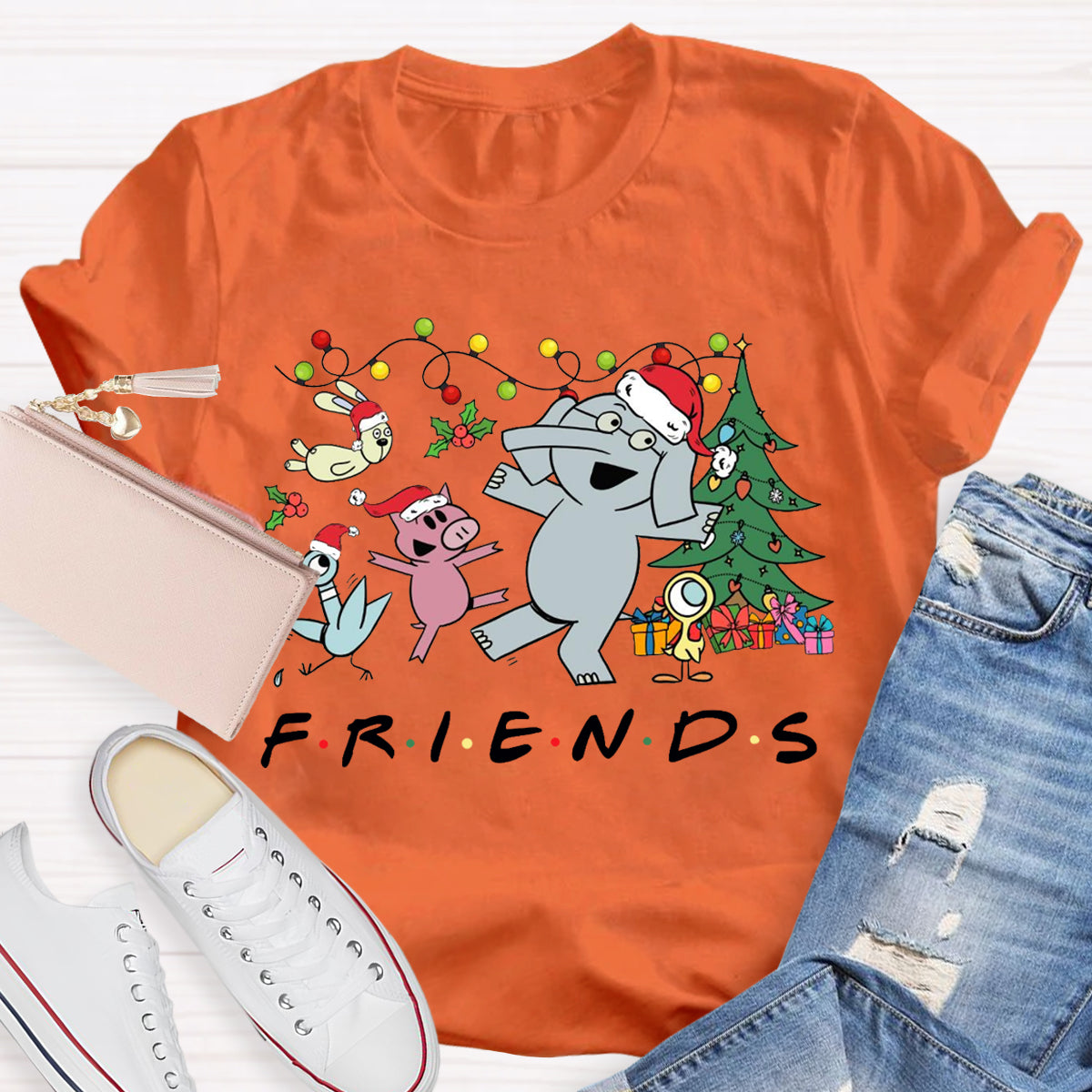 Friends Elephant And Piggie Christmas T-Shirt