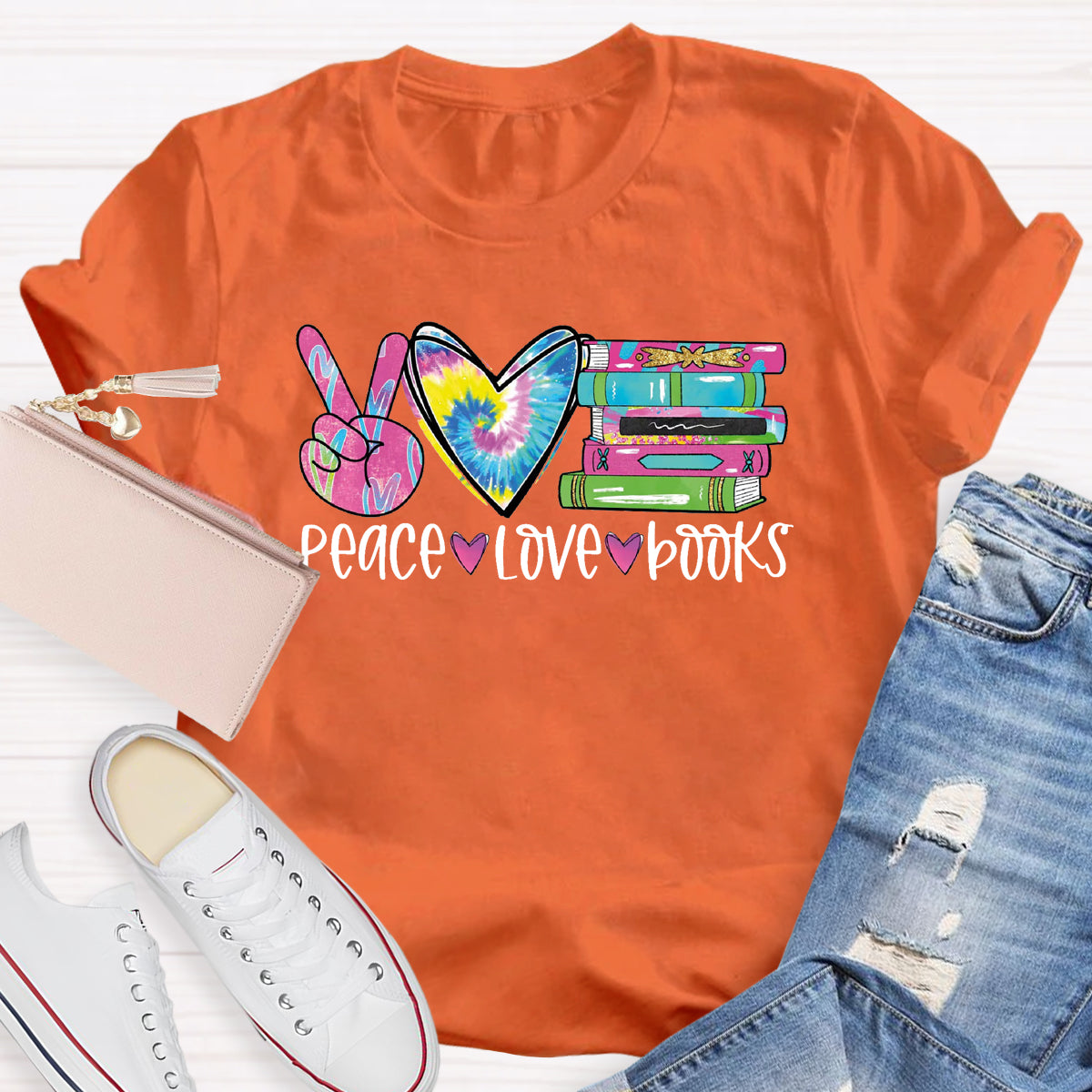 Peace Love Books T-Shirt