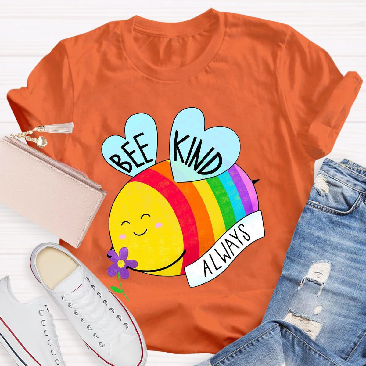 Be Kind Always Colorful Bee Teacher T-Shirt