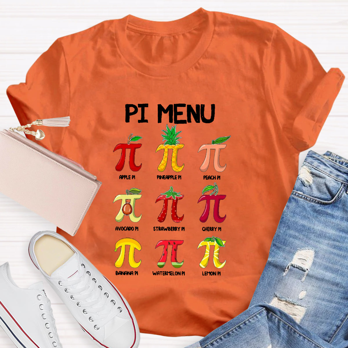 Pi Menu Happy Pi Day Math  Pi Symbol Teacher T-Shirt