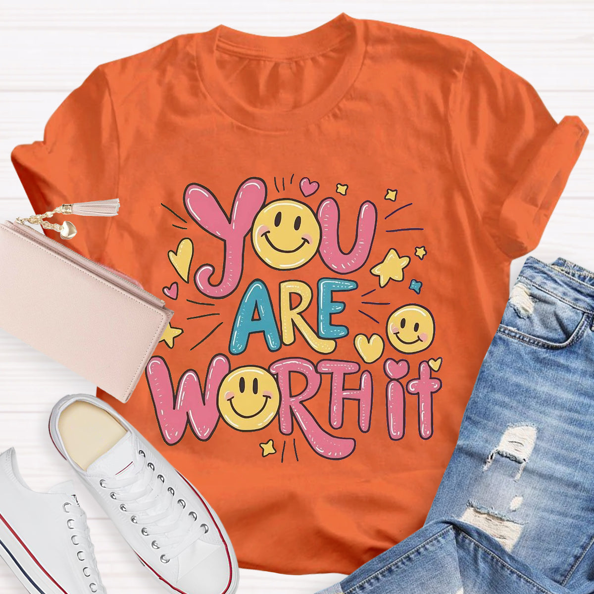 You Are Worth It Smile Face T-Shirt