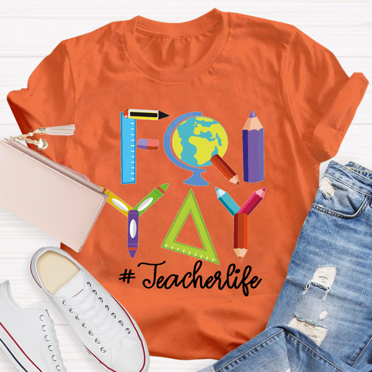 Happy Friyay Friday Weekend Teacherlife T-Shirt