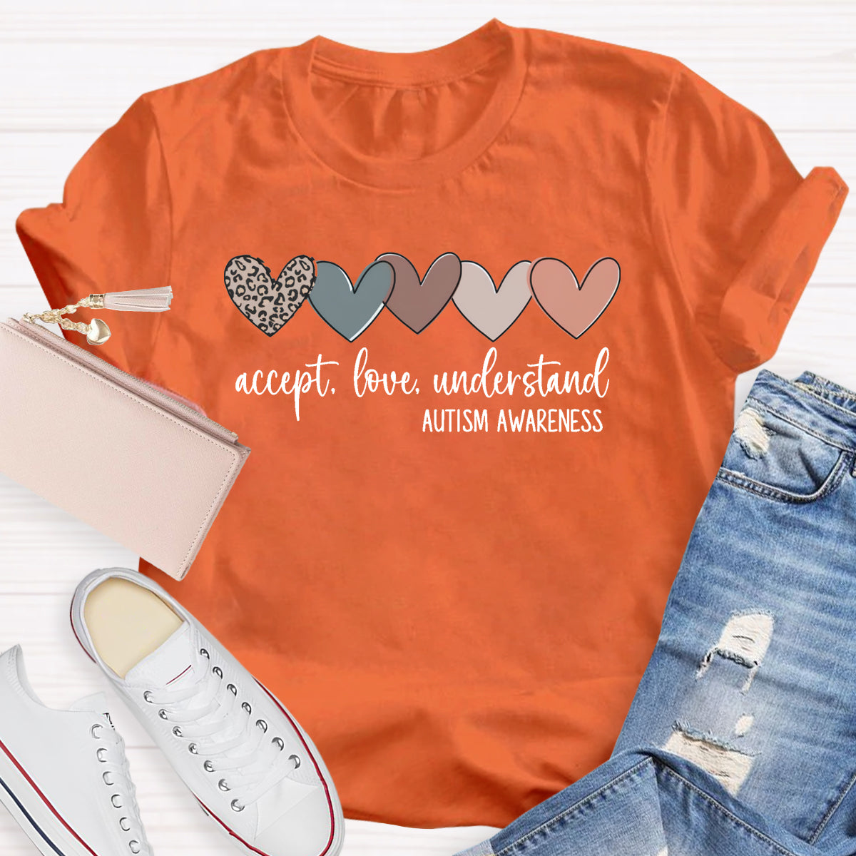 Accept Love Understand Heart Teacher T-Shirt