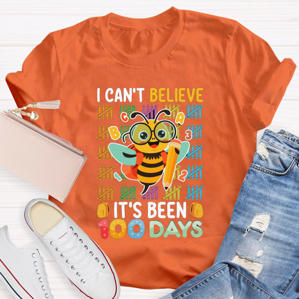 I Can't Believe It'S Been 100 Days Bee Teacher T-Shirt