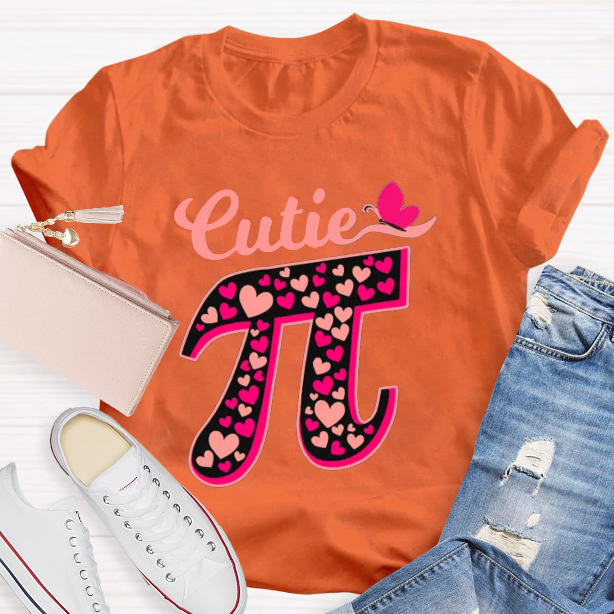 Cutie Pink Pi Math Teacher T-Shirt