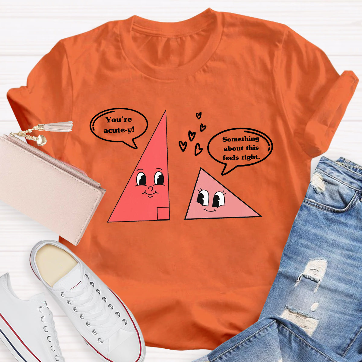 Love Triangle Valentine's Day Math Lover Teacher T-Shirt