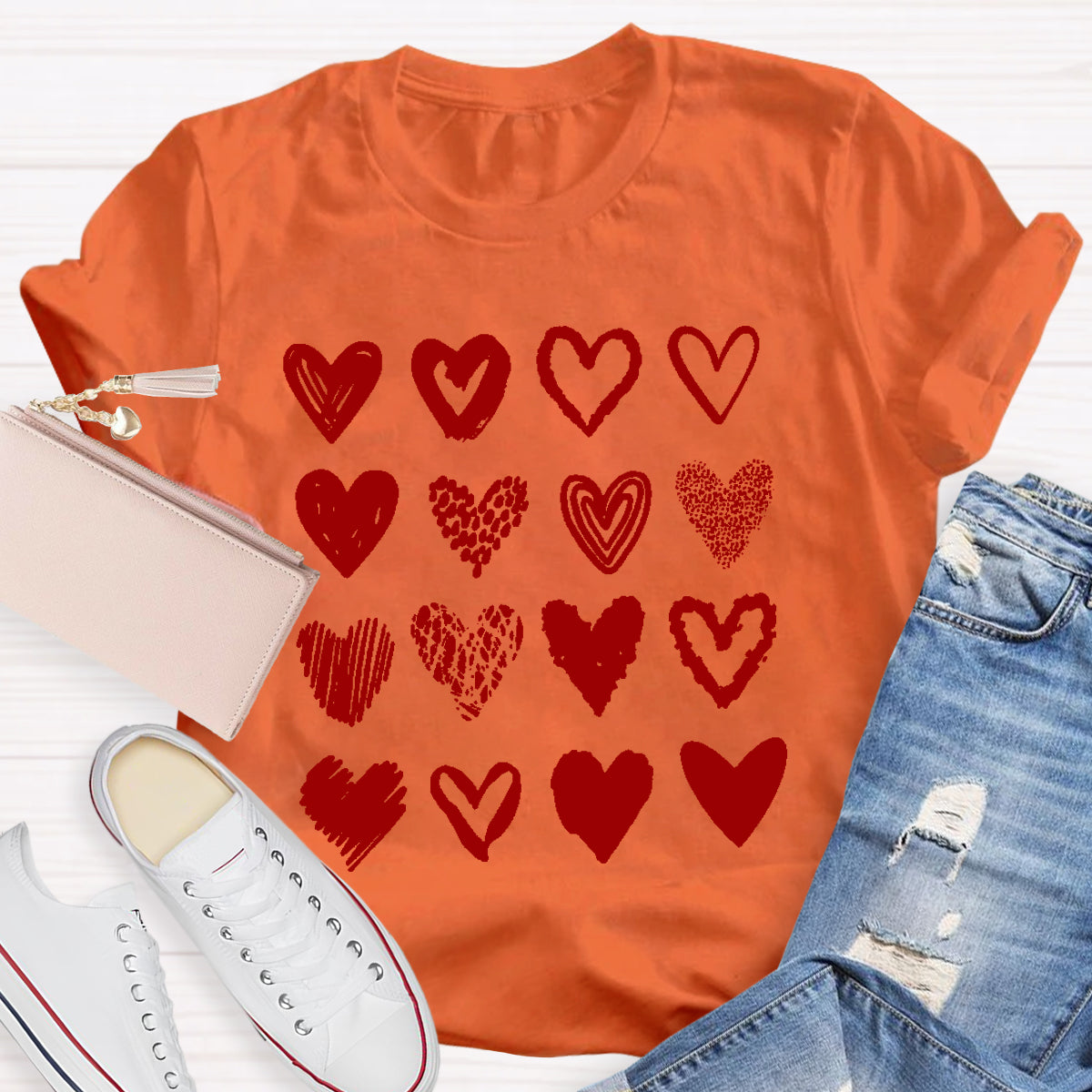 Valentine's Day Cute Heart Teacher T-Shirt