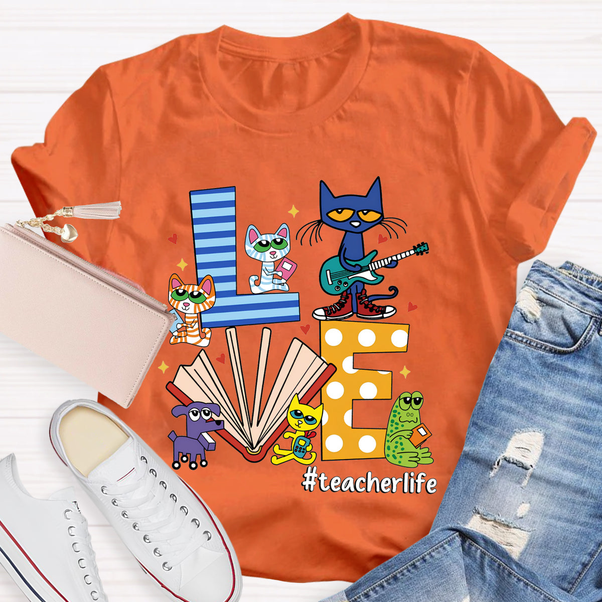 Pete the Cat Love Teacherlife Teacher T-Shirt