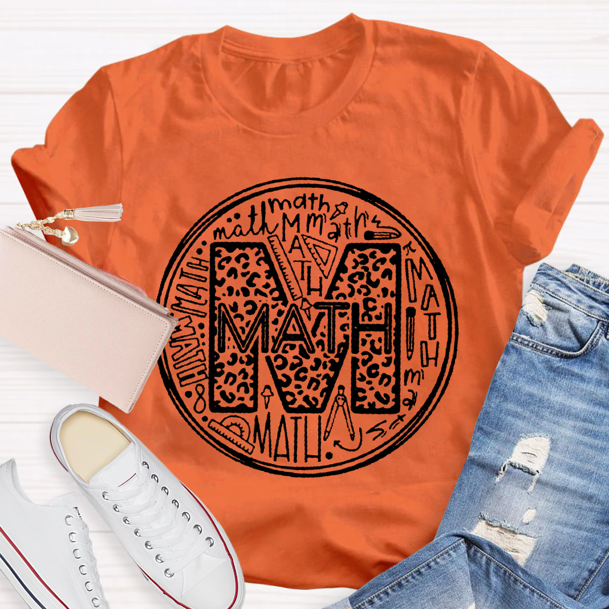 Multi-font Math Teacher T-Shirt