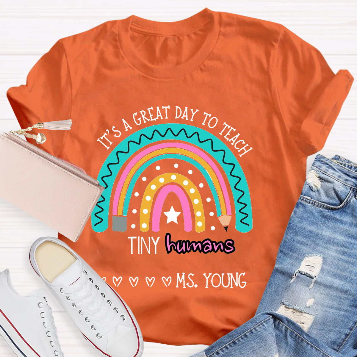 Personalized Name It's A Great Day To Teach Tiny Humans T-Shirt