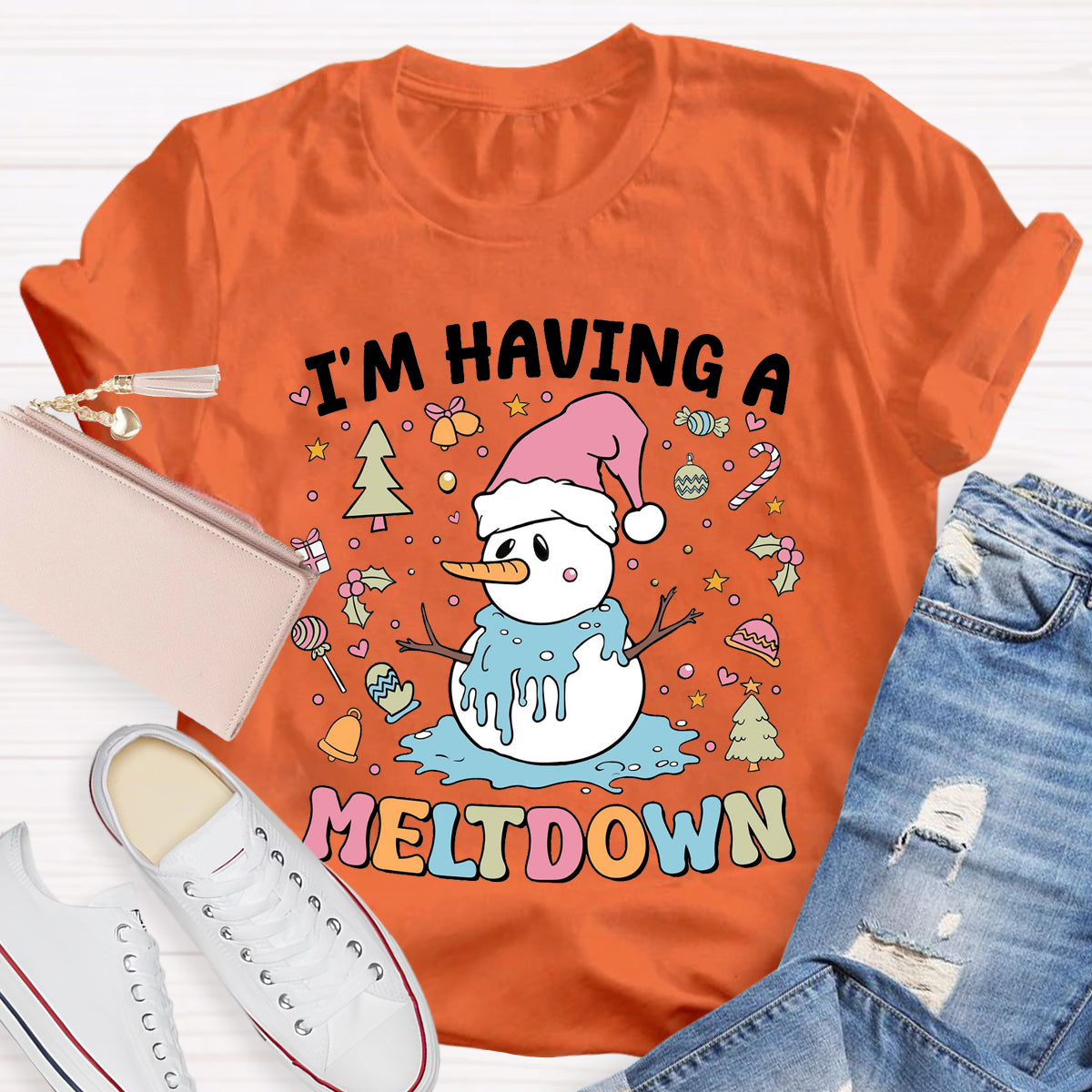 I'm Having a Meltdown Snowman Christmas T-Shirt