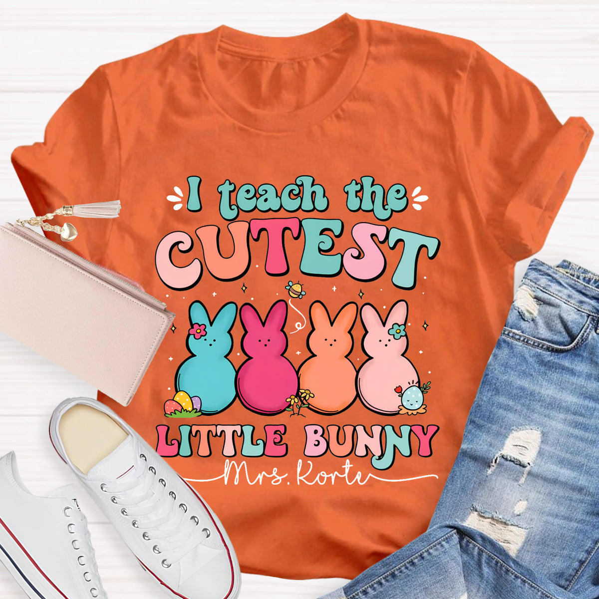 Personalized Name I Teach The Cutest Little Bunnies T-Shirt