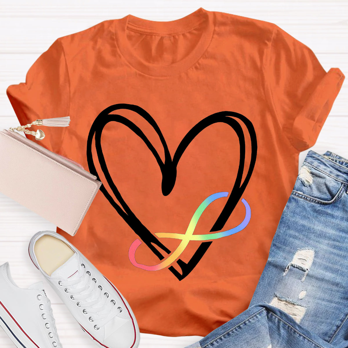 Infinity Heart Autism Awareness Love Needs No Words T-Shirt