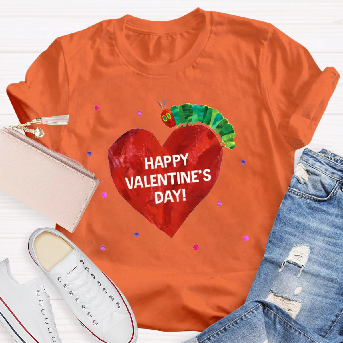 Happy Valentine's Day Caterpillar Heart T-Shirt