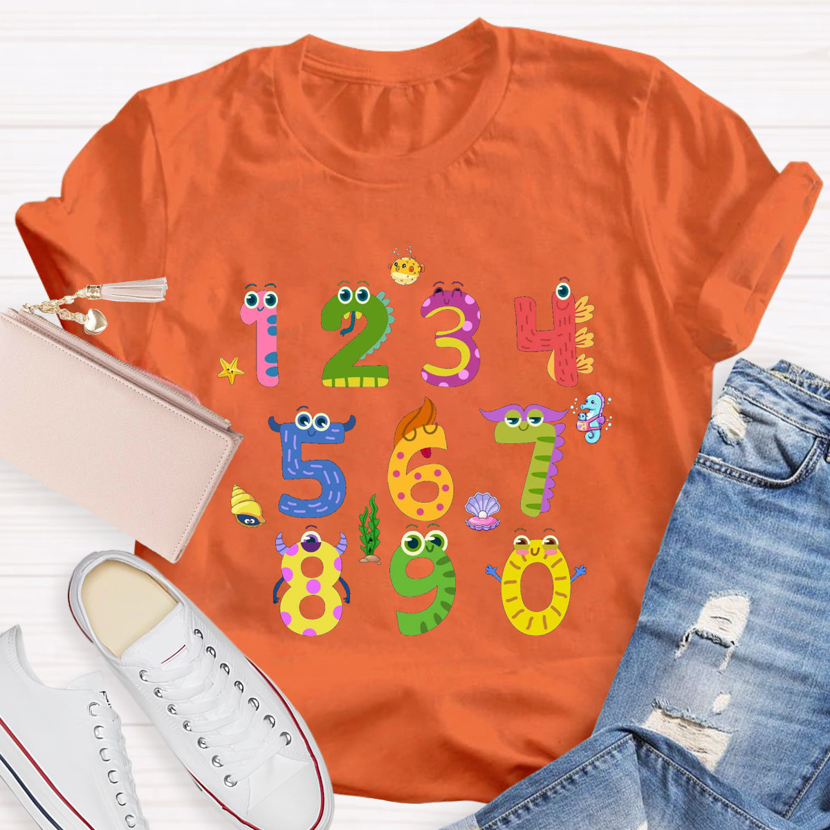 Number Monster Math Teacher T-Shirt