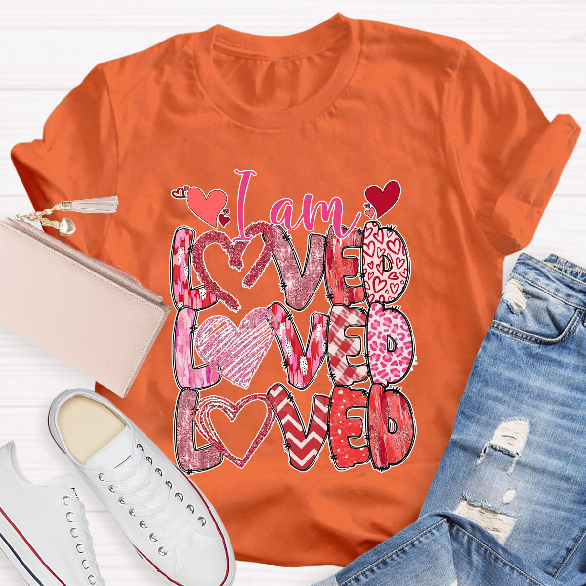 I am Loved Pink Heart T-Shirt