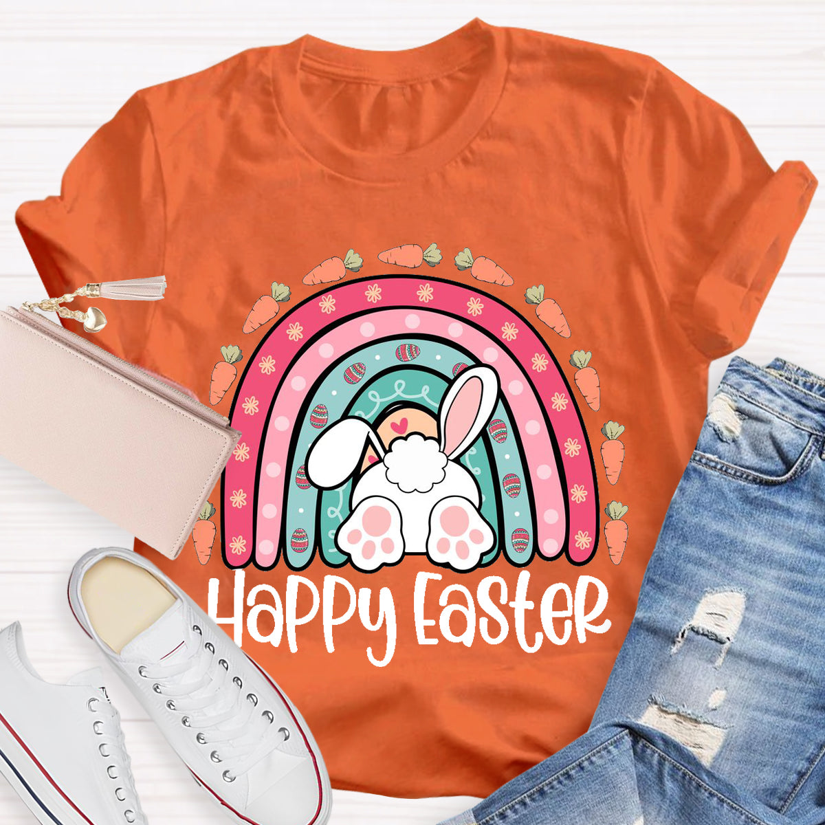 Happy Easter Carrot Rainbow T-Shirt