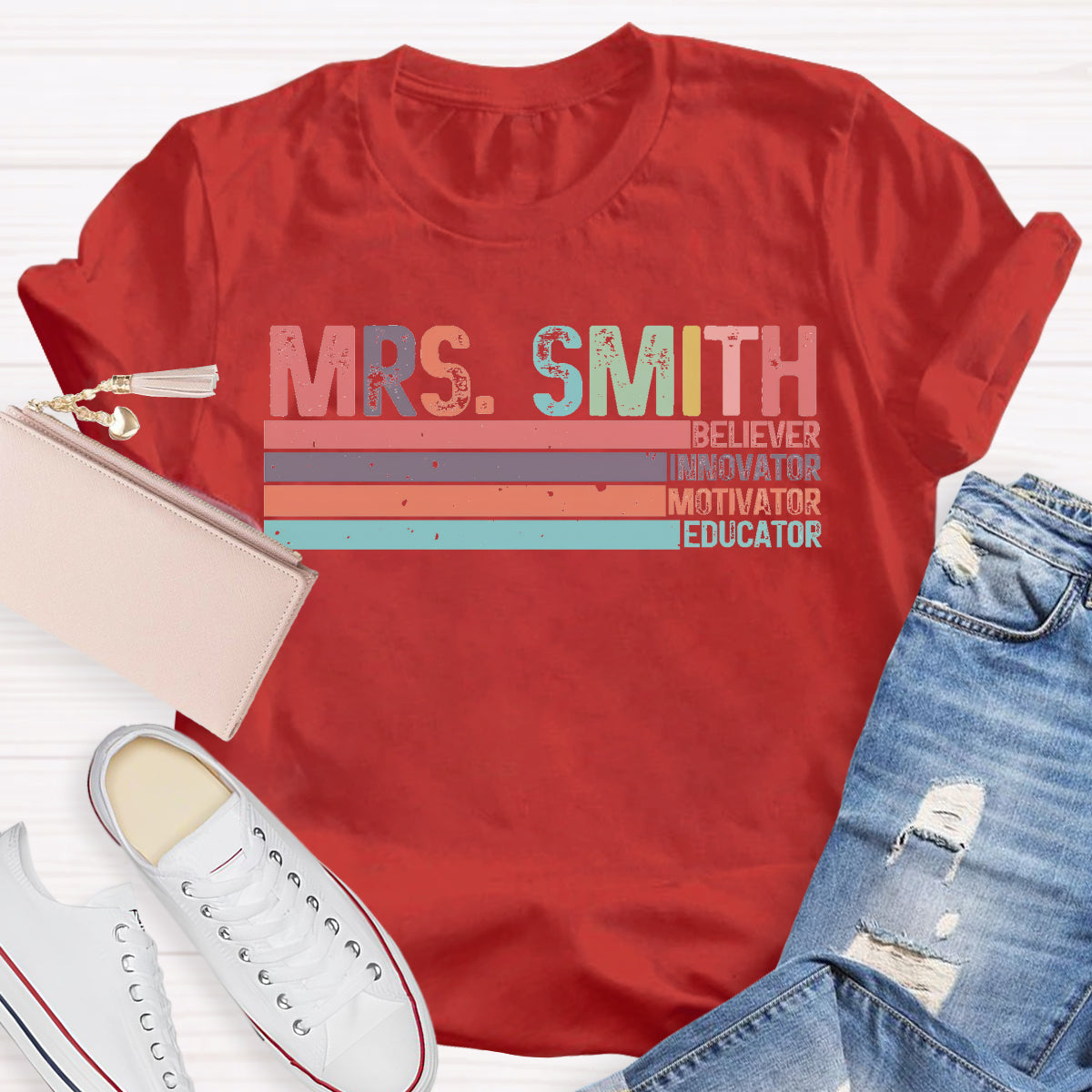 Personalized Name Mrs Smith Teacher T-Shirt