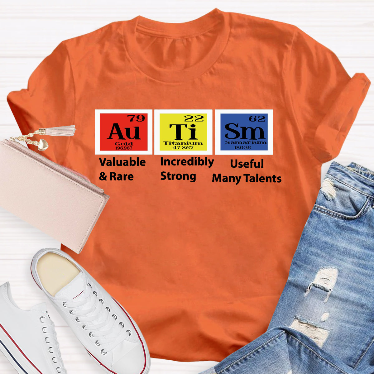 Autism Periodic Table Valuable Incredibly Teacher T-Shirt