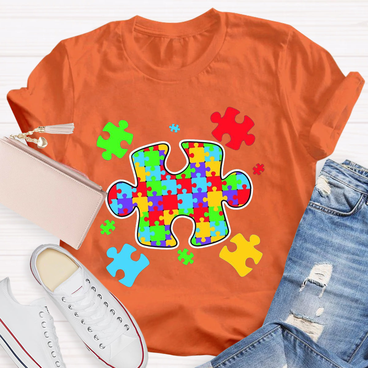 Special Education Colorful Puzzle T-Shirt