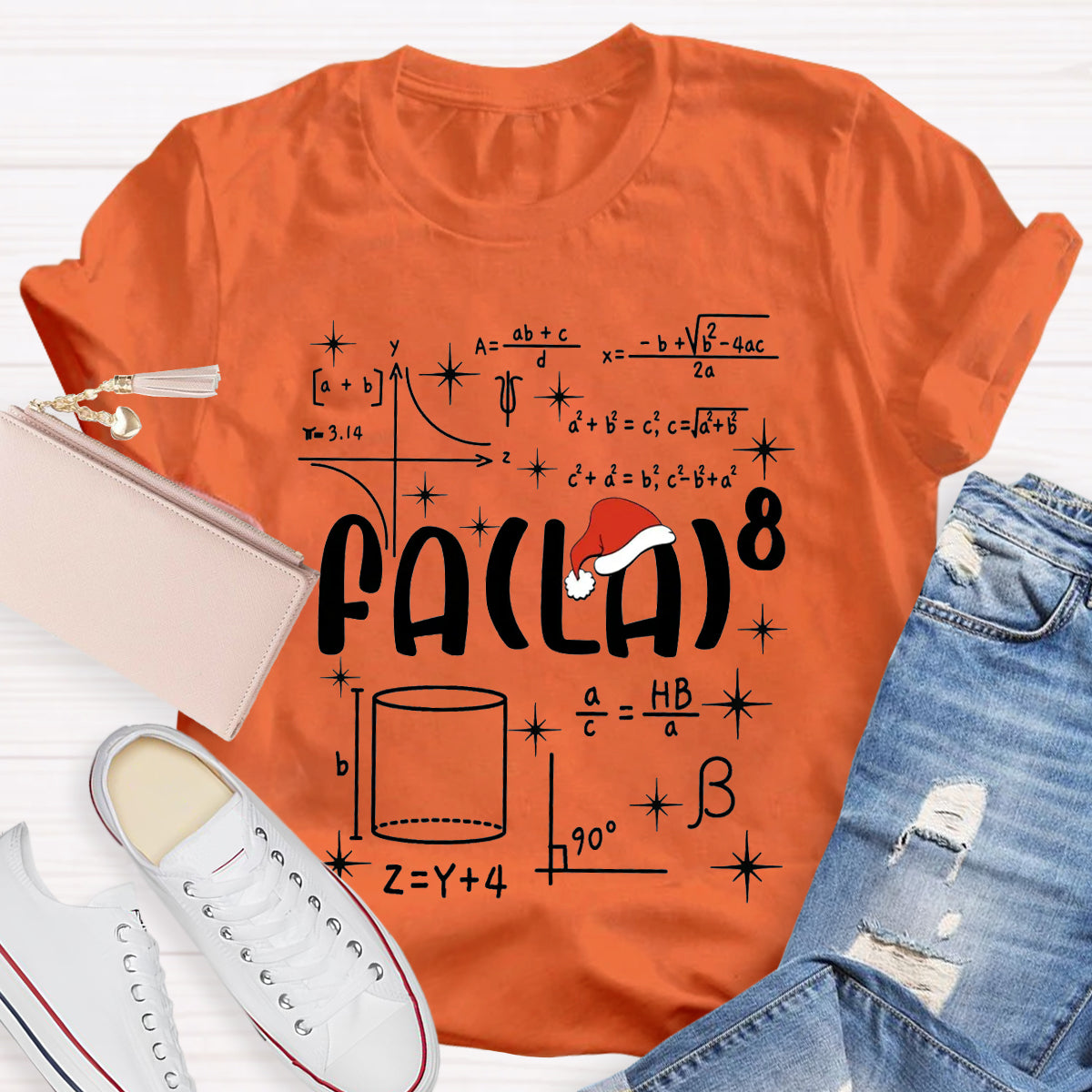 Fa La  Math Teacher Christmas T-Shirt