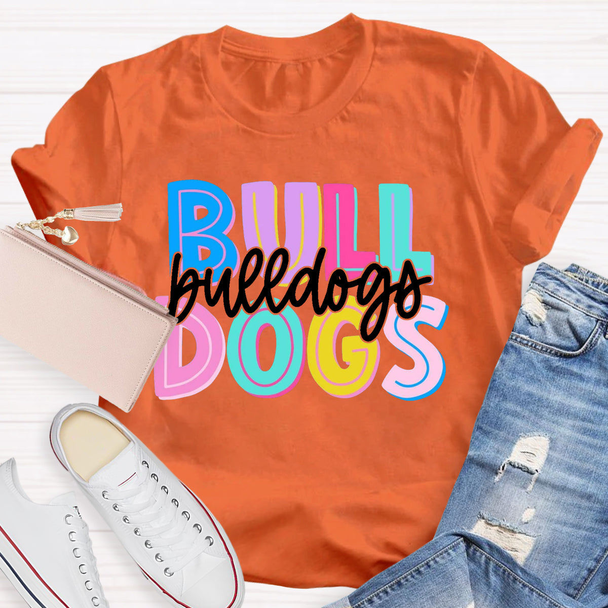 Personalized School Mascot Bulldogs Teacher T-Shirt