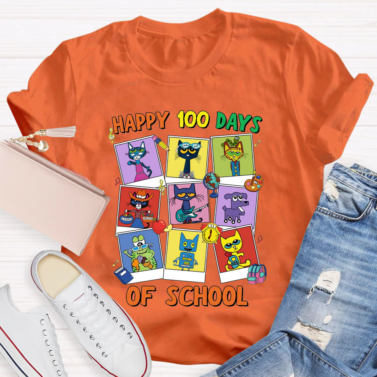 Pete The Cat Happy 100 Day Of School T-Shirt