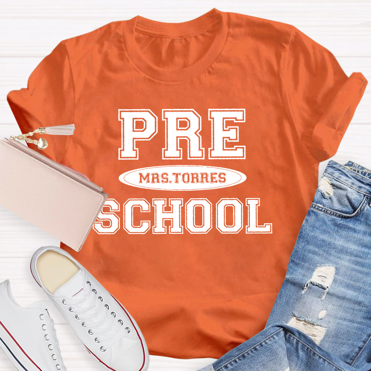 Personalized Preschool Teacher Name T-Shirt