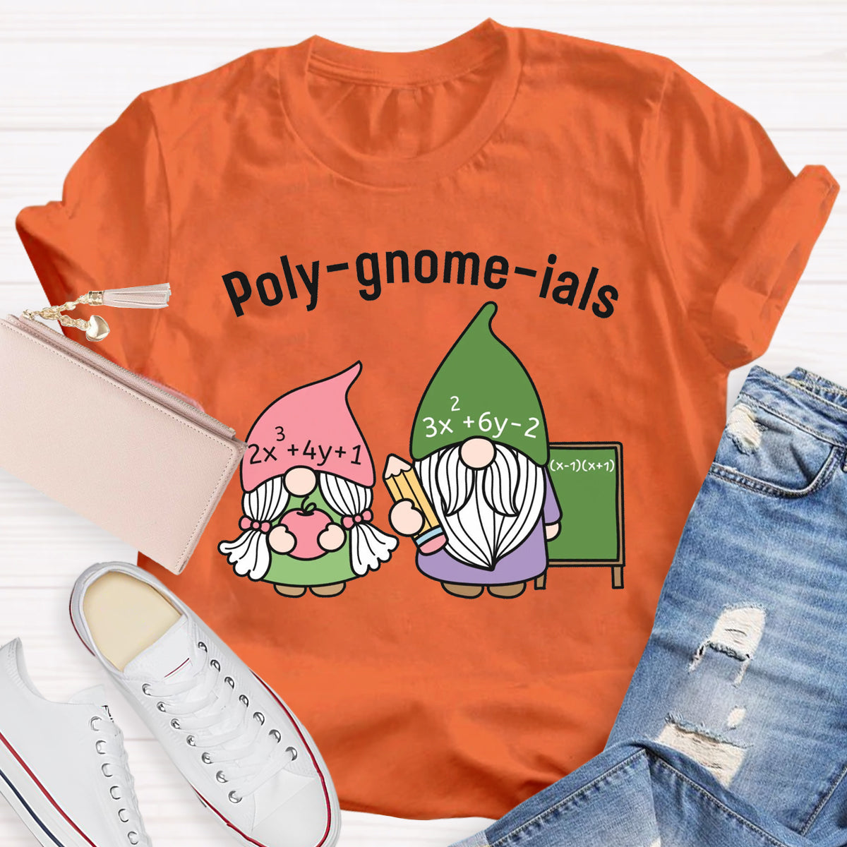 Funny Math Teacher Poly-gnome-ials Funny Gnome T-Shirt