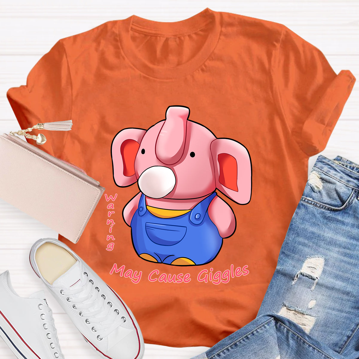 Warning: May Cause Giggles Cute Elephant T-Shirt