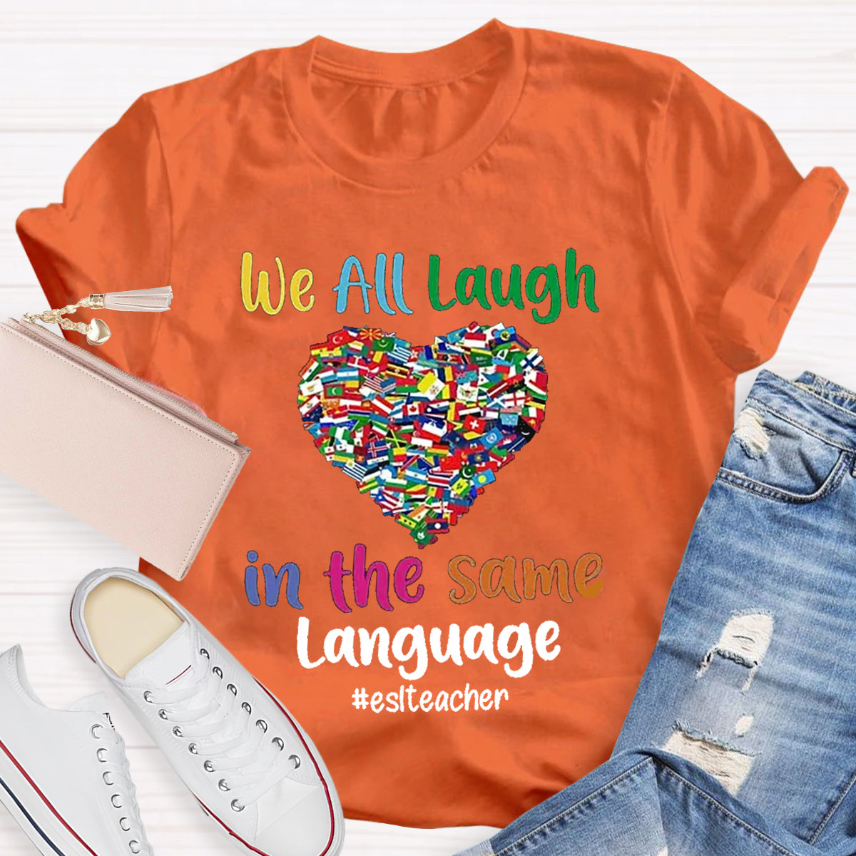 Personalized Subject We All Laugh In The Same Language T-Shirt