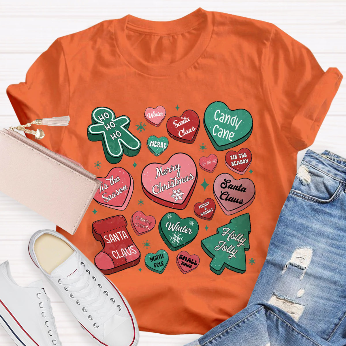 Candy Hearts Christmas T-Shirt