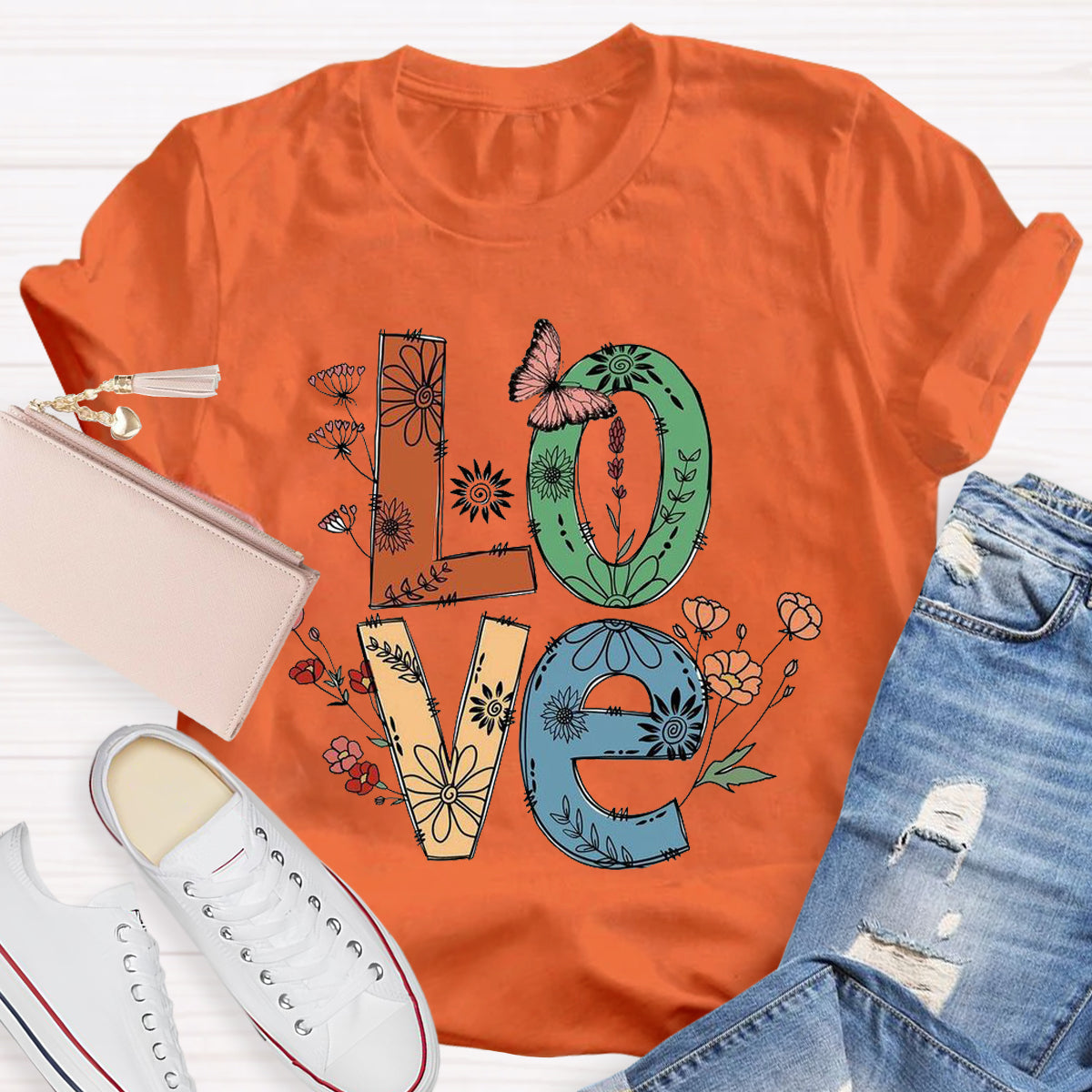 Vintage Floral Love T-Shirt