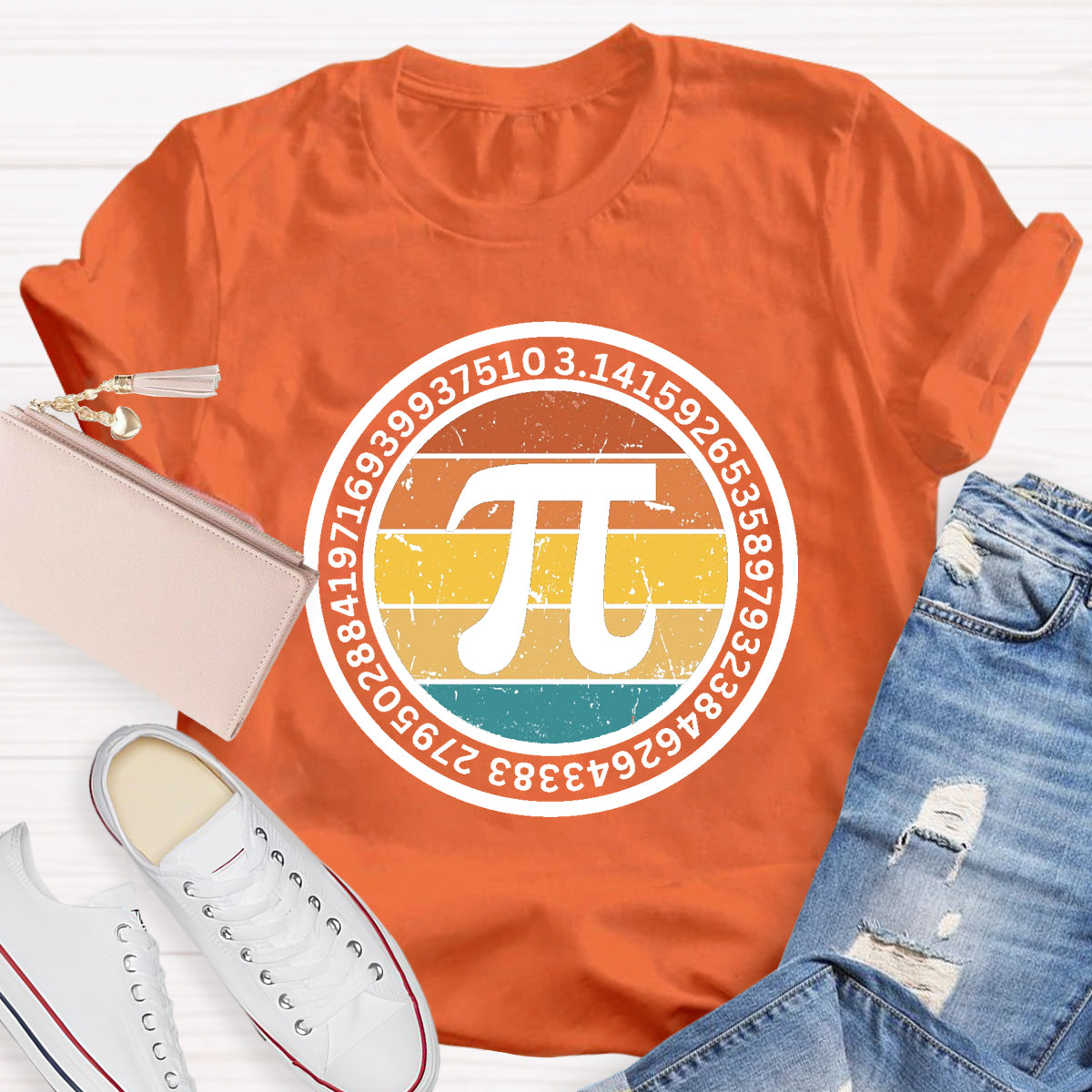 Vintage Pi Symbol Math Teacher T-Shirt