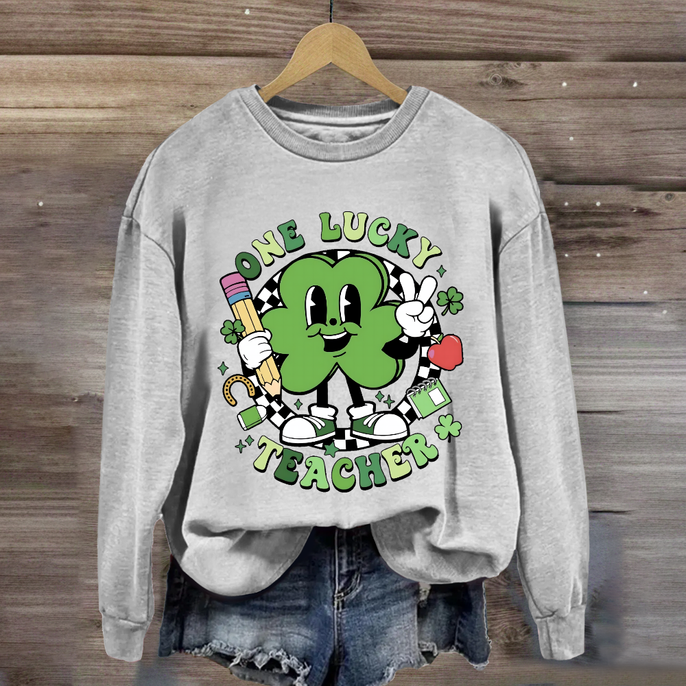 One Lucky Teacher Shamrock Sweatshirt