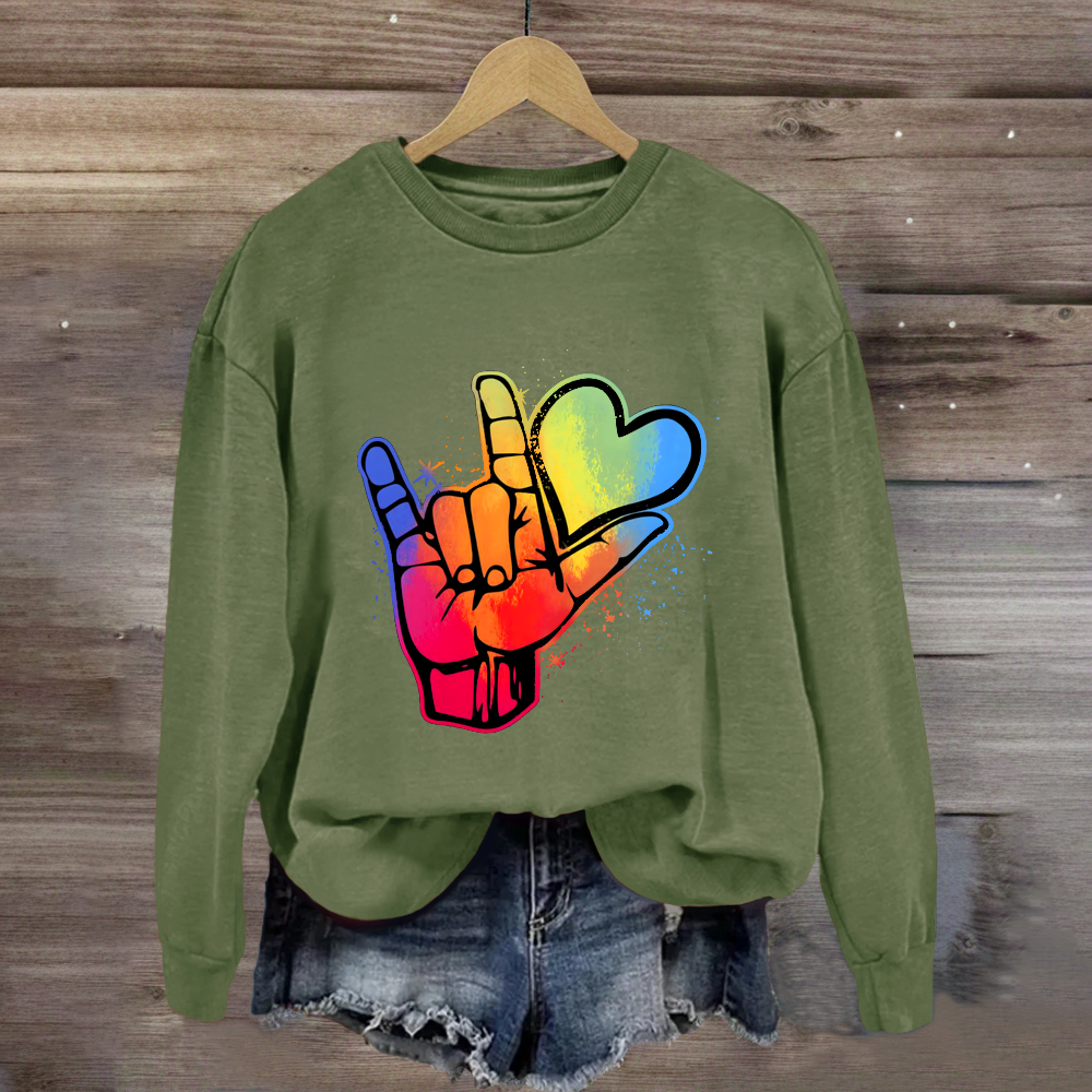 Love Sign Hand Sweatshirt