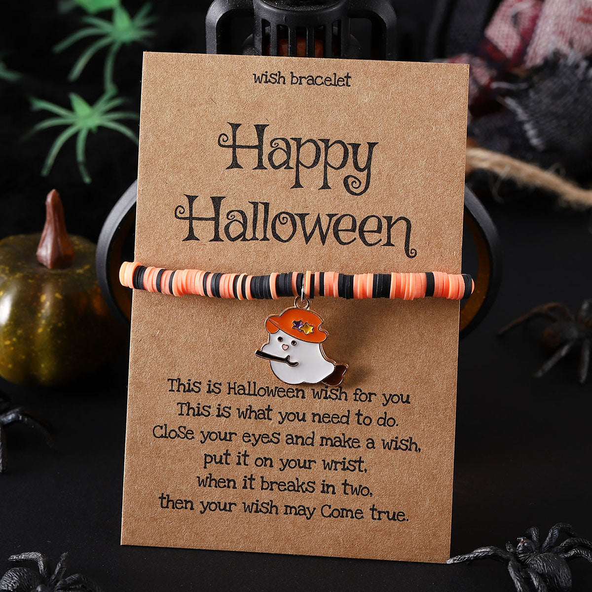 Ghostly Pumpkin Skull Charm Bracelet