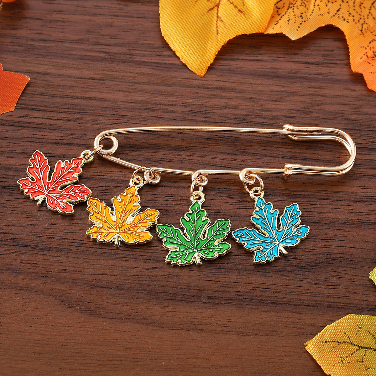 Brooch Oil Drip Maple Leaf Pumpkin Turkey Badge Pin