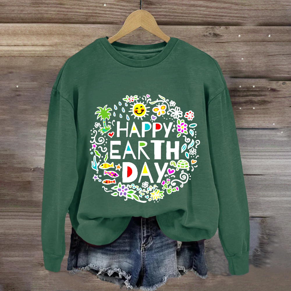 Happy Earth Day Floral Sweatshirt