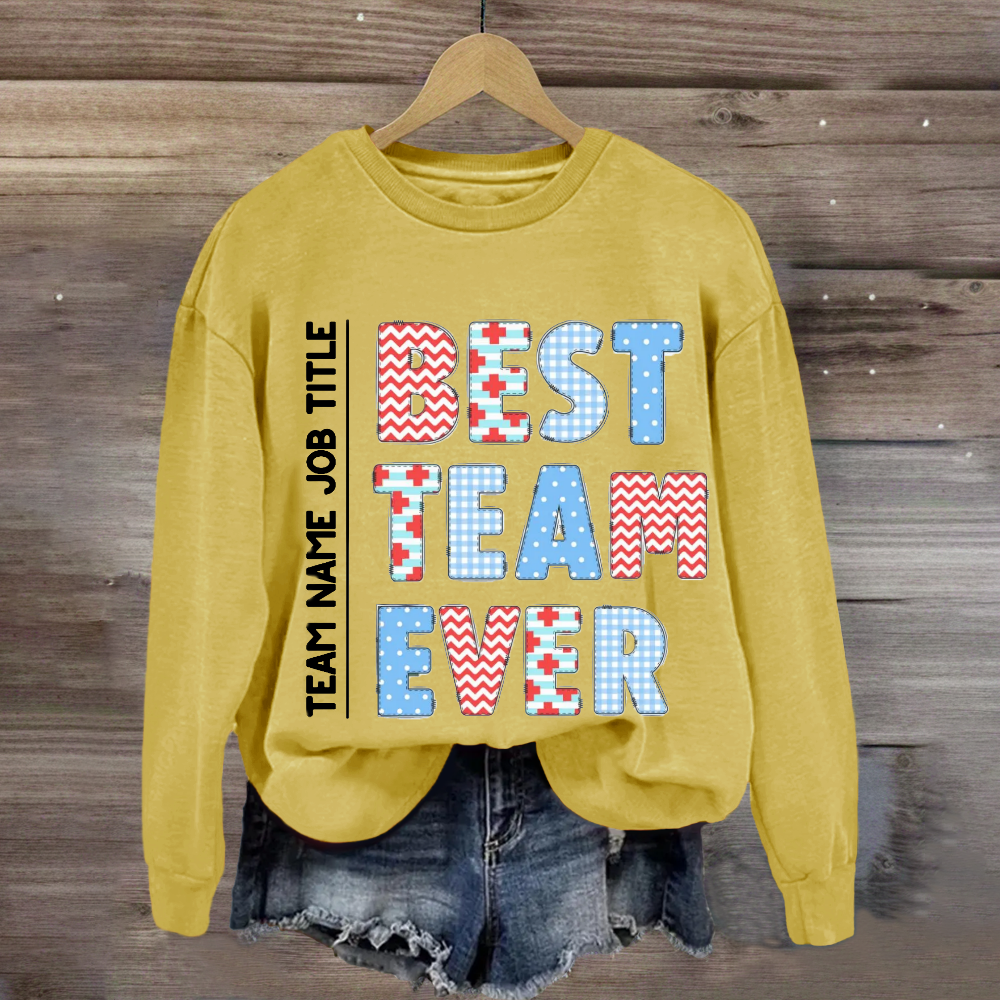 Personalized Team Name Plaid Design Sweatshirt